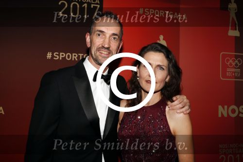 Amsterdam 19 december 2017 
Sportgala in de Rai. Sportman en sportvrouw van het jaar verkiezing. Peter Blange en partner Brigitte