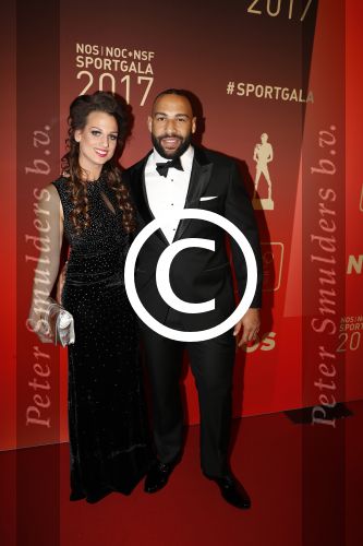 Amsterdam 19 december 2017 
Sportgala in de Rai. Sportman en sportvrouw van het jaar verkiezing. Roy Meyer met zijn vriendin Doree