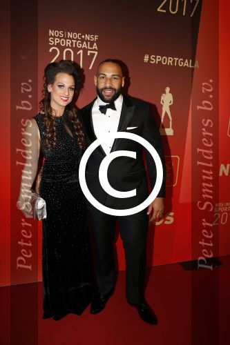 Amsterdam 19 december 2017 
Sportgala in de Rai. Sportman en sportvrouw van het jaar verkiezing. Roy Meyer met zijn vriendin Doree