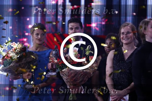 Amsterdam 19 december 2017 
Sportgala in de Rai. Sportman en sportvrouw van het jaar verkiezing. Tom Dumoulin met Dafne Schippers