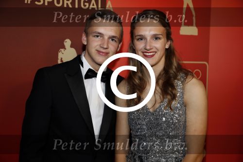 Amsterdam 19 december 2017 
Sportgala in de Rai. Sportman en sportvrouw van het jaar verkiezing. Vivianne Miedema met broer