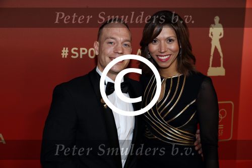 Amsterdam 19 december 2017 
Sportgala in de Rai. Sportman en sportvrouw van het jaar verkiezing. Turner Yuri van Gelder en partner Katarina Leal