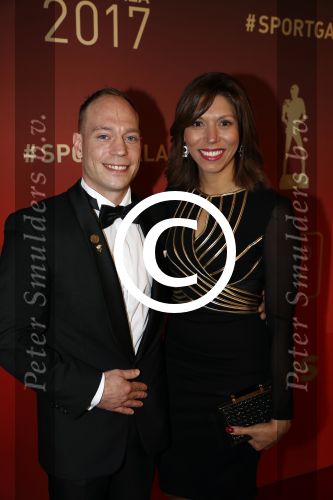 Amsterdam 19 december 2017 
Sportgala in de Rai. Sportman en sportvrouw van het jaar verkiezing. Turner Yuri van Gelder en partner Katarina Leal
