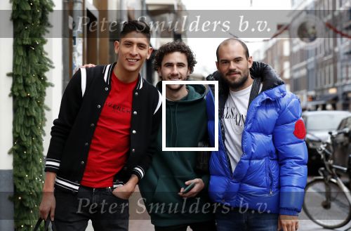 Amsterdam 9 december 2019
Ajax speler Edson Alvarez en zijn manager Nathan v Kooperen en een vriend op de pc hooftstraat.