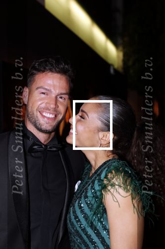 Amsterdam 12 december 2019
Luxury fair LXRY in de rai. Fajah Lourens met haar nieuwe vriend Daan