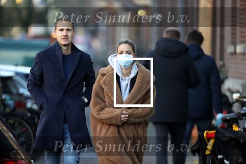 Amsterdam 31 december 2020
Monica Geuze met haar vriend Robbert Kroese. Monica draagt mondkapje vanwege corona