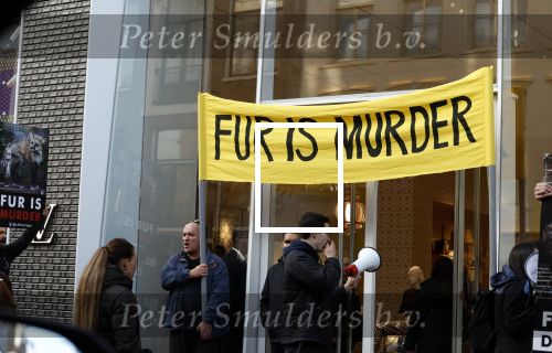 Amsterdam 25 november 2022
Demonstranten voor Louis Vuitton op de pc hooftstraat