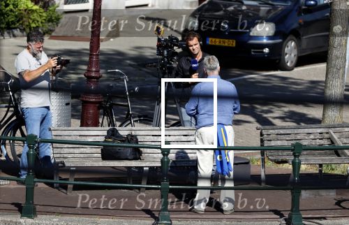 Amsterdam 21 augustus 2020
Guus Hiddink wordt de bondscoach van Curacao en geeft een interview bij hem voor de deur.