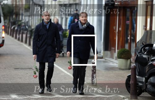 Amsterdam 13 december 2023
Uitvaart dienst Cilly Dartell in de Duif in Amsterdam. Albert Verlinde kwam met partner Onno Hoes