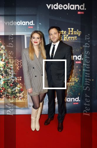 Amsterdam 6 december 2023
Premiere eerste hulp bij kerst  in Pathe Noord van Videoland. Eva Laurenssen en partner Teun Luijkx