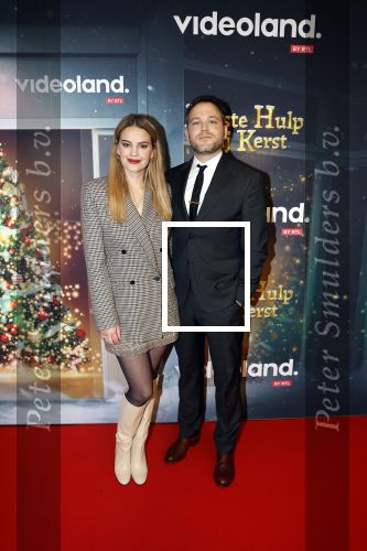 Amsterdam 6 december 2023
Premiere eerste hulp bij kerst  in Pathe Noord van Videoland. Eva Laurenssen en partner Teun Luijkx
