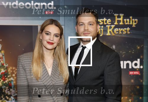 Amsterdam 6 december 2023
Premiere eerste hulp bij kerst  in Pathe Noord van Videoland. Eva Laurenssen en partner Teun Luijkx