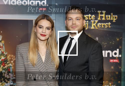 Amsterdam 6 december 2023
Premiere eerste hulp bij kerst  in Pathe Noord van Videoland. Eva Laurenssen en partner Teun Luijkx