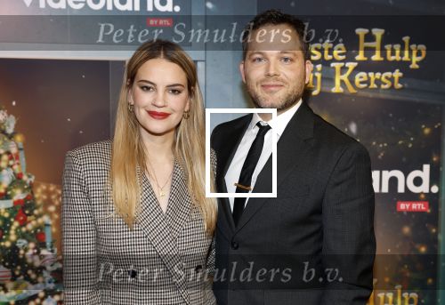 Amsterdam 6 december 2023
Premiere eerste hulp bij kerst  in Pathe Noord van Videoland. Eva Laurenssen en partner Teun Luijkx