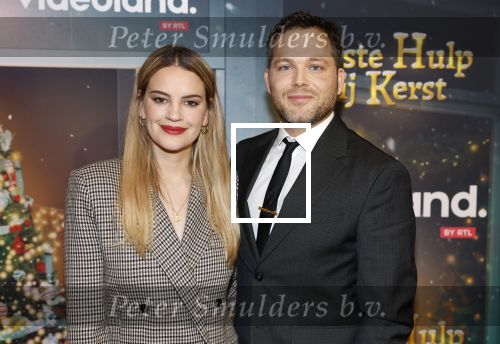 Amsterdam 6 december 2023
Premiere eerste hulp bij kerst  in Pathe Noord van Videoland. Eva Laurenssen en partner Teun Luijkx