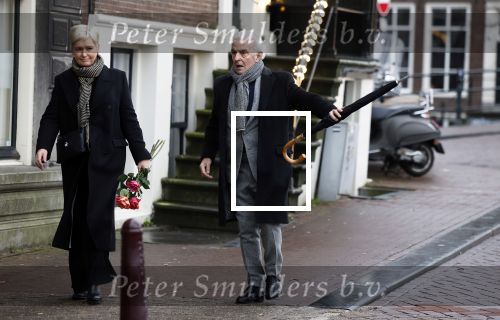 Amsterdam 13 december 2023
Uitvaart dienst Cilly Dartell in de Duif in Amsterdam. Huub Stapel met partner