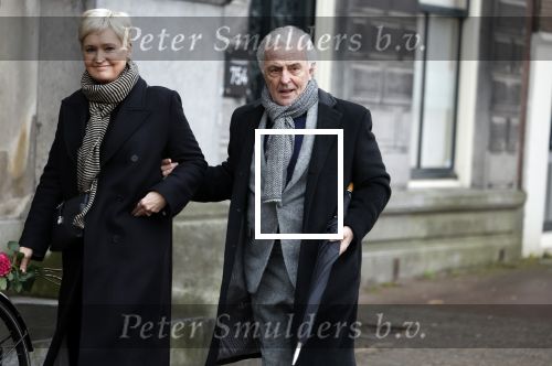 Amsterdam 13 december 2023
Uitvaart dienst Cilly Dartell in de Duif in Amsterdam. Huub Stapel met partner