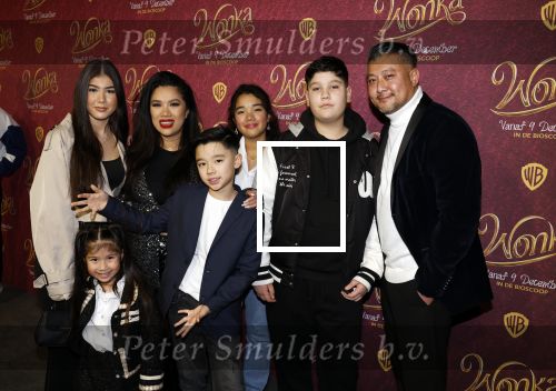Amsterdam 8 december 2023
Premiere Wonka in Pathe Noord. Kimmylien Nguyen met familie