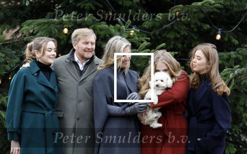 Den Haag 22 december 2023
Fotouurtje met Koning Willem Alexander Koningin Maxima Prinses Amalia Prinses Alexia Prinses Ariane en hun hondje Mambo bij Huis ten Bosch .