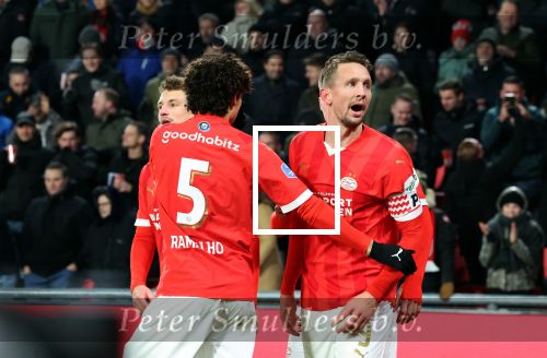 Eindhoven, 7 December 2023
Kompetitiewedstrijd PSV-SC Heerenveen, eindstand 2-0
Luuk de Jong scoort 2-0 die door een handsbal wordt afgekeurd