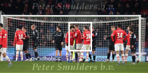 Eindhoven, 7 December 2023
Kompetitiewedstrijd PSV-SC Heerenveen, eindstand 2-0
Luuk de Jong met Andre Ramalho