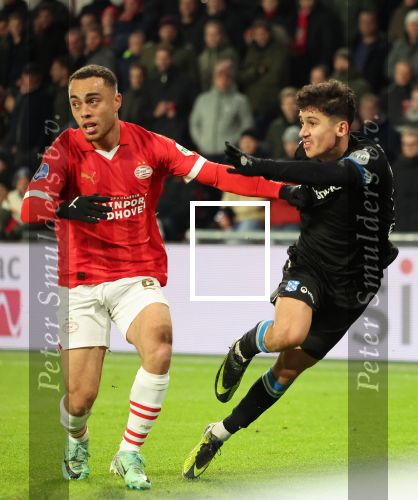 Eindhoven, 7 December 2023
Kompetitiewedstrijd PSV-SC Heerenveen, eindstand 2-0
Osame Sahroui en Sergino Dest