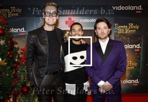 Amsterdam 6 december 2023
Premiere eerste hulp bij kerst  in Pathe Noord van Videoland. Splinter Chabot Mitch Wolterink  en Dook van Dijck
