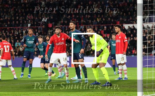Eindhoven, 12 December 2023
Voorronde Champions League Seizoen 2023-2024
PSV-Arsenal FC , eindstand 1-1
Walter Benitez William Saliba en Malik Tillman