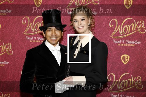 Amsterdam 8 december 2023
Premiere Wonka in Pathe Noord. Wibi Soerjadi met vriendin
