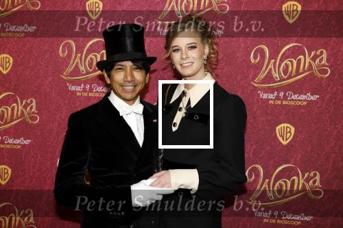 Amsterdam 8 december 2023
Premiere Wonka in Pathe Noord. Wibi Soerjadi met vriendin