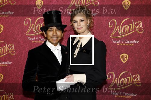 Amsterdam 8 december 2023
Premiere Wonka in Pathe Noord. Wibi Soerjadi met vriendin