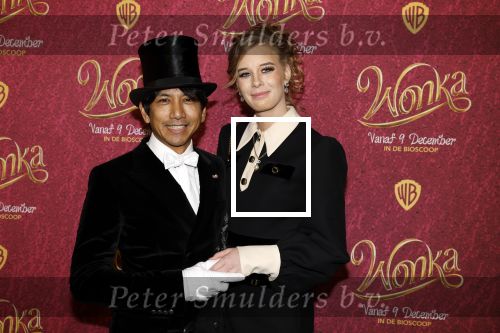 Amsterdam 8 december 2023
Premiere Wonka in Pathe Noord. Wibi Soerjadi met vriendin