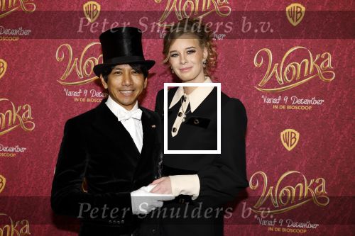Amsterdam 8 december 2023
Premiere Wonka in Pathe Noord. Wibi Soerjadi met vriendin