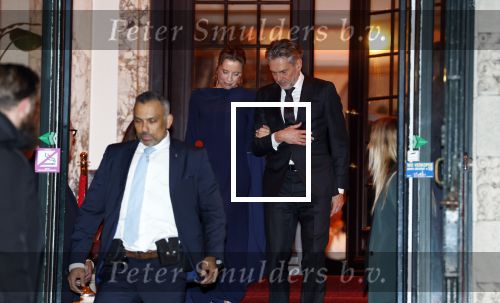 Amsterdam 11 december 2024
Koningspaar Koning Willem Alexander Koningin Maxima  bij contraprestatie Portugese staatsbezoek, Dick Schoof en partner Loes Meurs