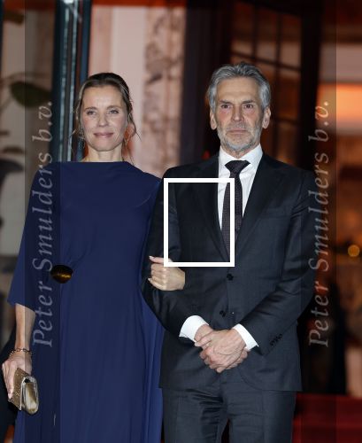 Amsterdam 11 december 2024
Koningspaar Koning Willem Alexander Koningin Maxima  bij contraprestatie Portugese staatsbezoek, Dick Schoof en partner Loes Meurs