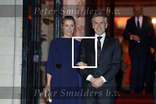 Amsterdam 11 december 2024
Koningspaar Koning Willem Alexander Koningin Maxima  bij contraprestatie Portugese staatsbezoek, Dick Schoof en partner Loes Meurs