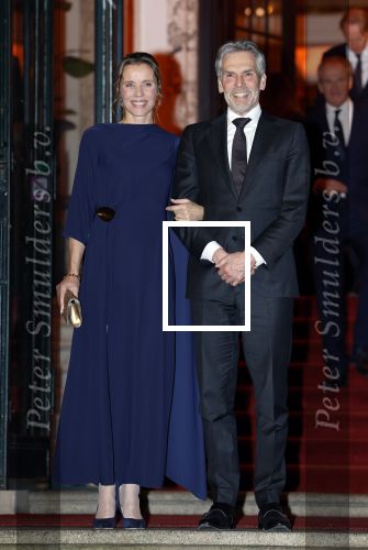 Amsterdam 11 december 2024
Koningspaar Koning Willem Alexander Koningin Maxima  bij contraprestatie Portugese staatsbezoek, Dick Schoof en partner Loes Meurs