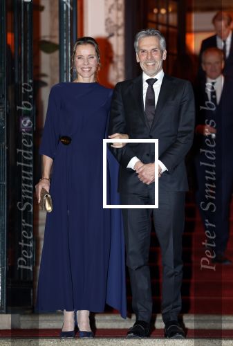 Amsterdam 11 december 2024
Koningspaar Koning Willem Alexander Koningin Maxima  bij contraprestatie Portugese staatsbezoek, Dick Schoof en partner Loes Meurs