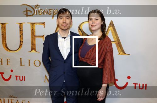 Amsterdam 17 december 2024
Premiere Mufasa (disney) in hotel l\'Europe. fabian Franciscus met zwangere vrouw