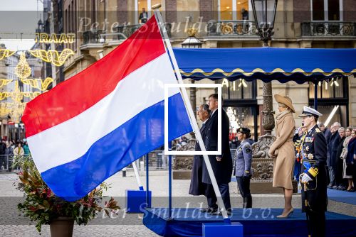 Amsterdam 10 december 2024
Staatsbezoek Portugal Koningin Maxima, president van Portugal Marcelo Rebelo de Sousaen  Koning Willem-Alexander bij paleis op de dam.