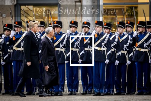Amsterdam 10 december 2024
Staatsbezoek Portugal Koningin Maxima, president van Portugal Marcelo Rebelo de Sousaen  Koning Willem-Alexander bij paleis op de dam.