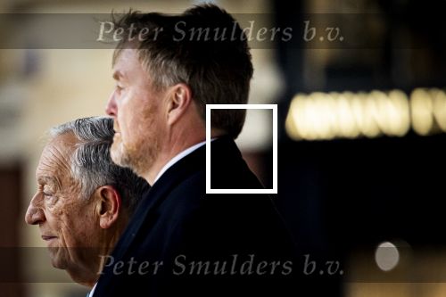 Amsterdam 10 december 2024
Staatsbezoek Portugal Koningin Maxima, president van Portugal Marcelo Rebelo de Sousaen  Koning Willem-Alexander bij paleis op de dam.