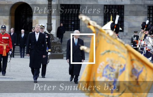 Amsterdam 10 december 2024
Staatsbezoek Portugal Koningin Maxima, president van Portugal Marcelo Rebelo de Sousaen  Koning Willem-Alexander bij paleis op de dam.