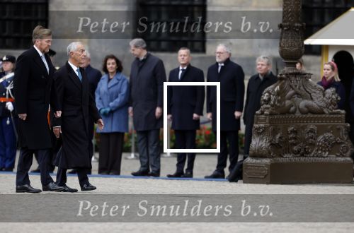 Amsterdam 10 december 2024
Staatsbezoek Portugal Koningin Maxima, president van Portugal Marcelo Rebelo de Sousaen  Koning Willem-Alexander bij paleis op de dam.