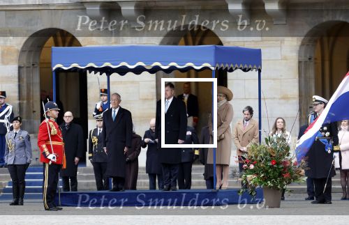 Amsterdam 10 december 2024
Staatsbezoek Portugal Koningin Maxima, president van Portugal Marcelo Rebelo de Sousaen  Koning Willem-Alexander bij paleis op de dam.