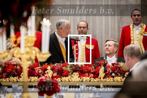 Amsterdam 10 december 2024
Staatsbezoek Portugal Koningin Maxima, president van Portugal Marcelo Rebelo de Sousaen  Koning Willem-Alexander bij paleis op de dam. Ook prinses Amalia is aanwezig bij het staatsbanket.