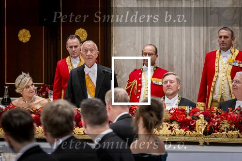 Amsterdam 10 december 2024
Staatsbezoek Portugal Koningin Maxima, president van Portugal Marcelo Rebelo de Sousaen  Koning Willem-Alexander bij paleis op de dam. Ook prinses Amalia is aanwezig bij het staatsbanket.
