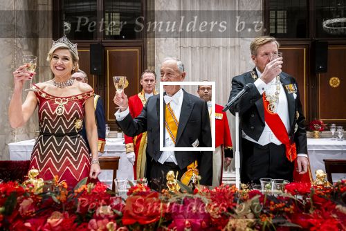 Amsterdam 10 december 2024
Staatsbezoek Portugal Koningin Maxima, president van Portugal Marcelo Rebelo de Sousaen  Koning Willem-Alexander bij paleis op de dam. Ook prinses Amalia is aanwezig bij het staatsbanket.