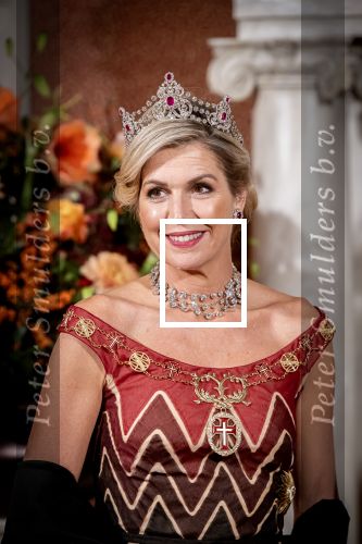 Amsterdam 10 december 2024
Staatsbezoek Portugal Koningin Maxima, president van Portugal Marcelo Rebelo de Sousaen  Koning Willem-Alexander bij paleis op de dam. Ook prinses Amalia is aanwezig bij het staatsbanket.