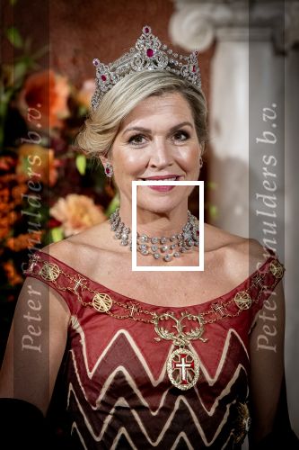 Amsterdam 10 december 2024
Staatsbezoek Portugal Koningin Maxima, president van Portugal Marcelo Rebelo de Sousaen  Koning Willem-Alexander bij paleis op de dam. Ook prinses Amalia is aanwezig bij het staatsbanket.